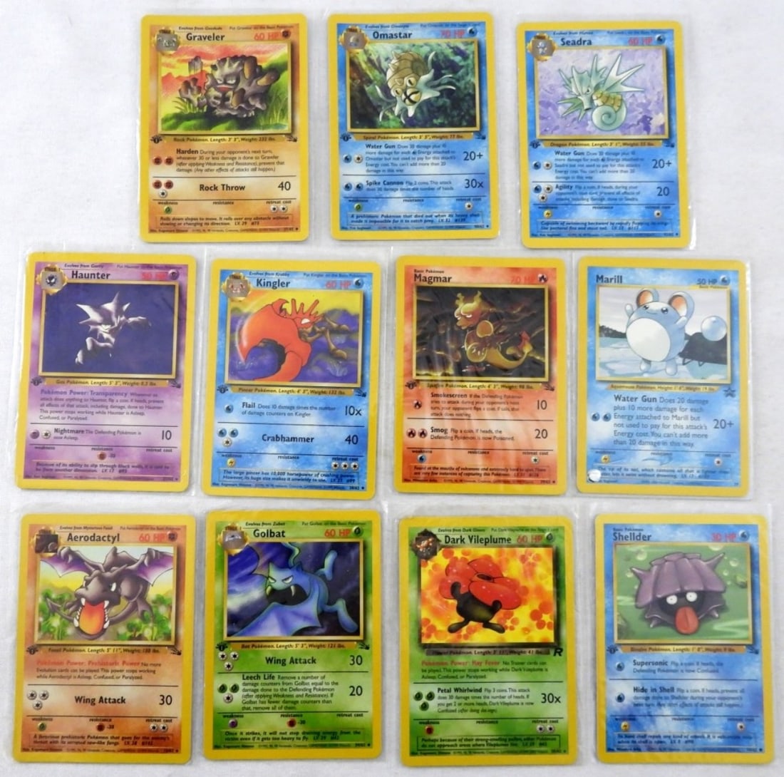 10 1ST EDITION POKEMON CARDS 1999-2000 (1 of 2)
