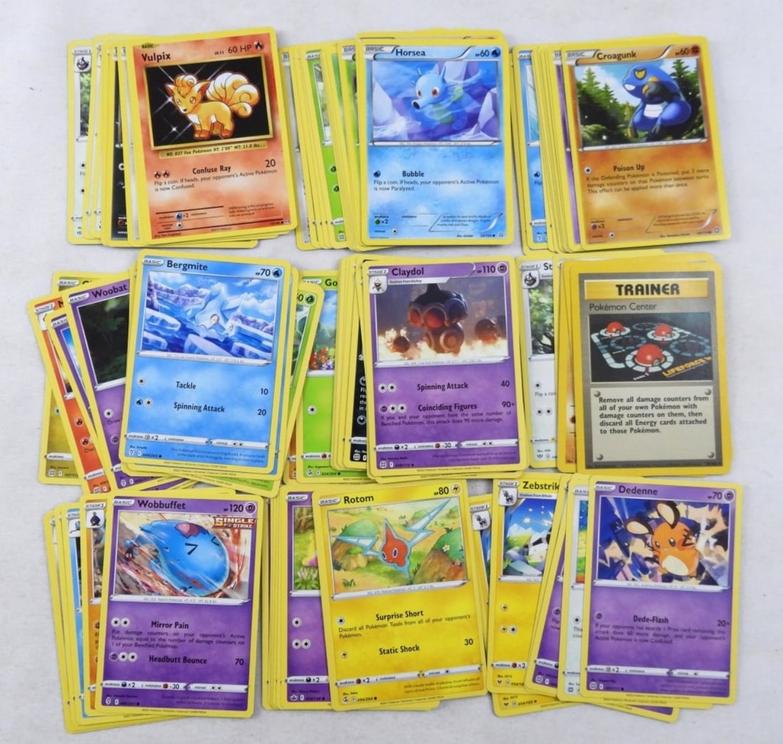 POKEMON LOT (90 CARDS): MIXED LOT OF 90 POKEMON CARDS, ALL IN FAIR TO GOOD CONDITION NO HOLO'S.