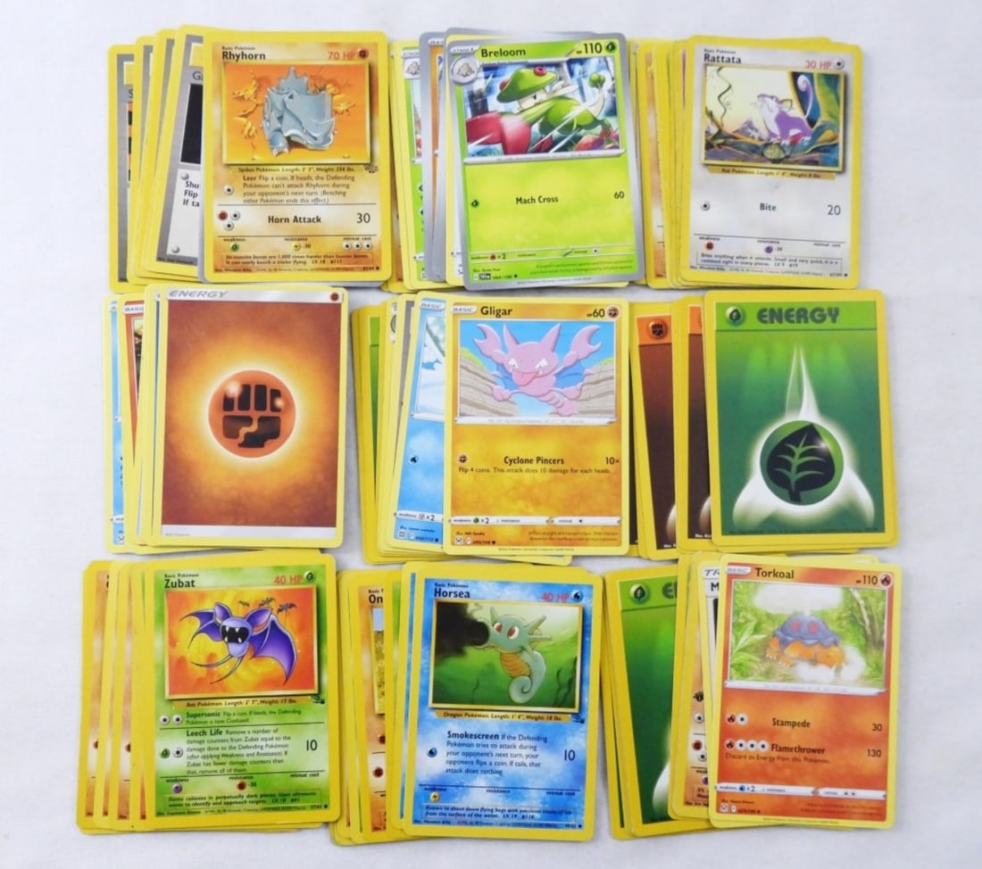 POKEMON LOT (90 CARDS): MIXED LOT OF 90 POKEMON CARDS, ALL IN FAIR TO GOOD CONDITION NO HOLO'S.