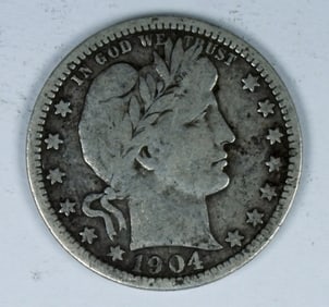 1904-O BARBER QUARTER