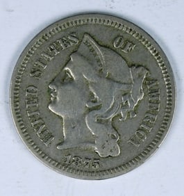 1875 THREE CENT NICKEL
