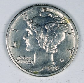 1916-S MERCURY SILVER DIME
