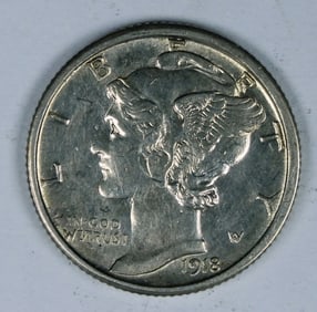 1918-S MERCURY SILVER DIME