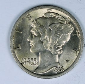 1916 MERCURY SILVER DIME