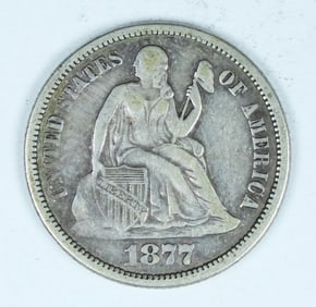 1877 SEATED DIME
