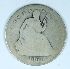 1864-S SEATED HALF DOLLAR