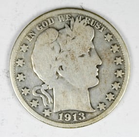 1913 BARBER HALF DOLLAR