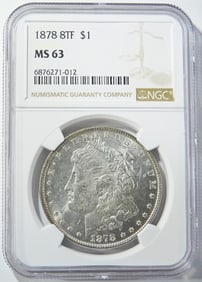 1878 8TF MORGAN DOLLAR NGC MS-63