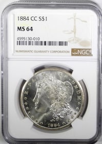 1884-CC MORGAN DOLLAR NGC MS64