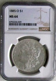 1885-O MORGAN DOLLAR NGC MS-64