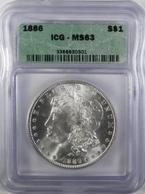 1886 MORGAN DOLLAR ICG MS63