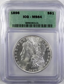 1896 MORGAN DOLLAR ICG MS64