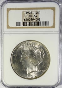 1922  PEACE DOLLAR  NGC MS 63