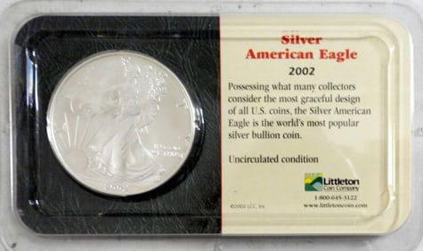 2002 SILVER EAGLE BU IN LITTLETON PACK
