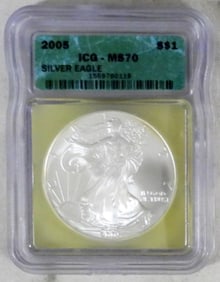 2005 AMERICAN SILVER EAGLE ICG MS-70