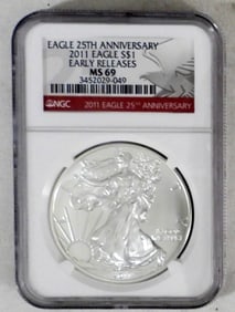 2011 AMERICAN SILVER EAGLE NGC MS-69
