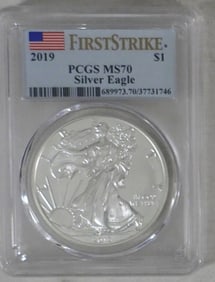 2019 AMERICAN SILVER EAGLE PCGS MS-70