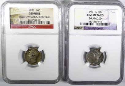 1931 & 1931-S MERCURY DIME NGC's