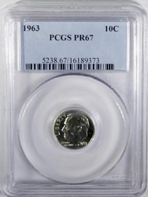 1963 ROOSEVELT DIME PCGS PR67