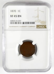 1870 INDIAN HEAD CENT NGC XF45BN