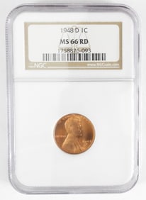 1948-D LINCOLN CENT NGC MS66RD
