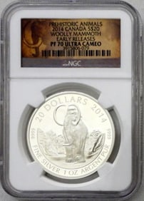 2014 PREHISTORIC ANIMALS 1oz SILVER