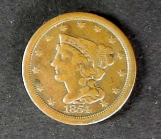 1854 U.S. LARGE CENT - LIBERTY HEAD