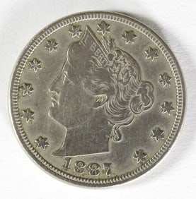 1887 LIBERTY "V" NICKEL