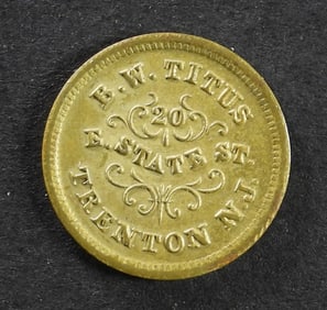B.W. TITUS, TRENTON NY, CIVIL WAR TOKEN