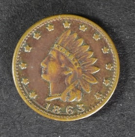 1863 CLASSIC INDIAN CIVIL WAR TOKEN