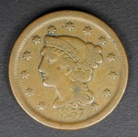 1857 BRAIDED HAIR CENT