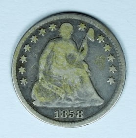 1858 LIBERTY SEATED HALF DIME