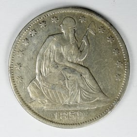1859 LIBERTY SEATED HALF DOLLAR