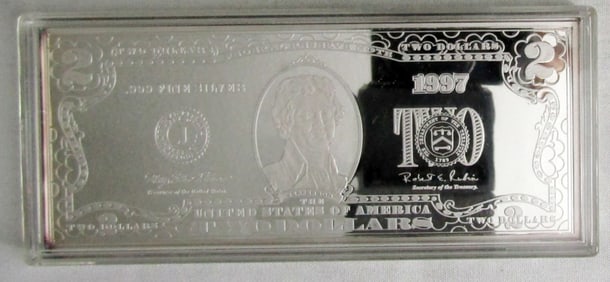 1997 .999 FINE SILVER $2 DOLLAR 4 OZ SILVER