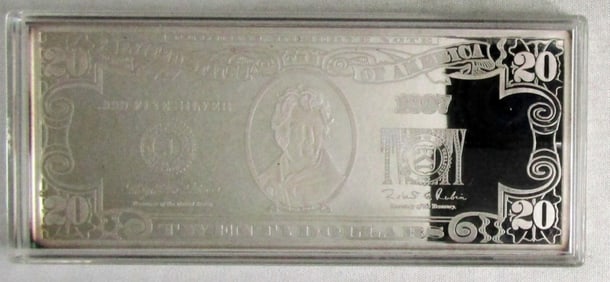 1997 .999  $20 DOLLAR  4 OZ  SILVER BAR