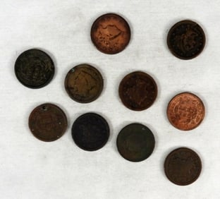 (10) CULL LARGE CENTS w/DATES