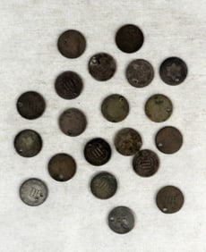 (20) CULL THREE CENT SILVER PIECES