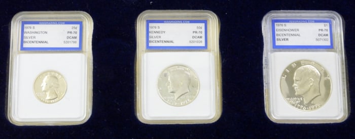1976-S SILVER (3pc ) SET - GRADED PR70