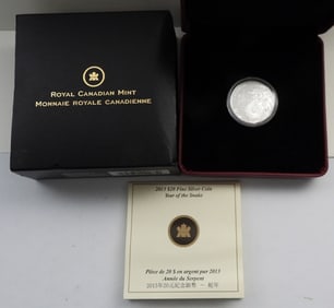 2013 $20 YEAR of the SNAKE 1/4oz SILVER