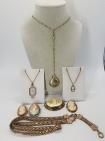 ANTIQUE CAMEO, NECKLACES, WATCH CHAIN