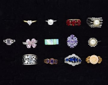 (13) FASHION COSTUME RINGS