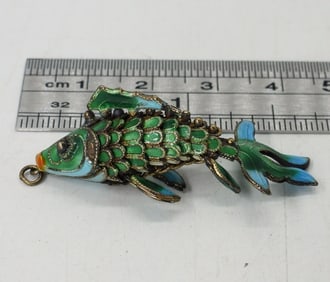 TINY CLOISONNE KOI FISH PENDANT