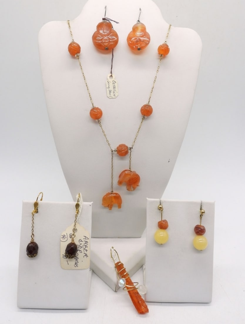 AMBER & CARNELIAN JEWELRY (1 of 2)