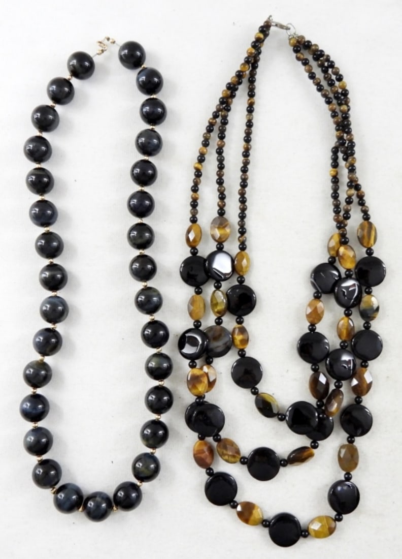 BLUE/BLACK & BROWN TIGERS EYE NECKLACES (1 of 1)