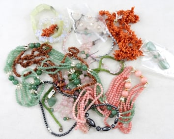 NATURAL GEMSTONE NECKLACES EARRINGS +