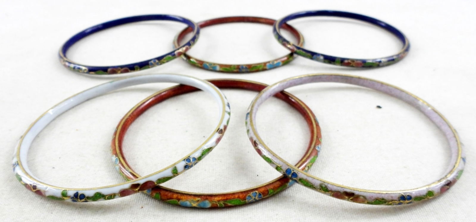 (6) CLOISONNE BANGLE BRACELETS (1 of 3)