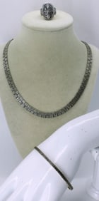 LADIES 3 PIECE SILVER TONE SET
