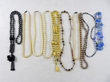 (10) BEADED NECKLACES LOT