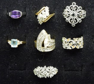 (7) LADIES FASHION RINGS