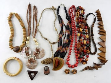 WOODEN BOHO JEWELRY SET MIXED LOT